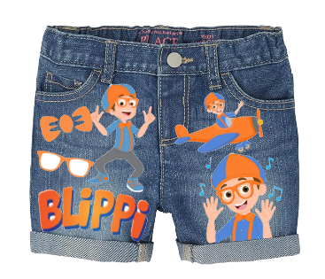 Blippi Short Set-Blippi Birthday outfit-Blippi denim Birthday outfit