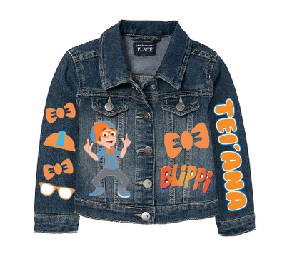 Blippi Girls denim outfit-Blippi Denim Set-Blippi Birthday outfit-Blippi Jean outfit