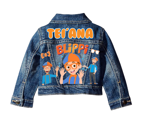 Blippi Girls denim outfit-Blippi Denim Set-Blippi Birthday outfit-Blippi Jean outfit