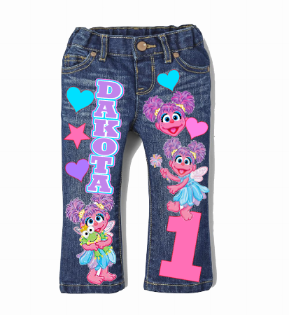 Abby Cadabby Girls denim outfit-Abby Cadabby Denim Set-Abby Cadabby Birthday outfit-Abby Cadabby Jean outfit