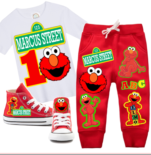 Elmo boys outfit - Elmo Jogger Set- Elmo Birthday outfit