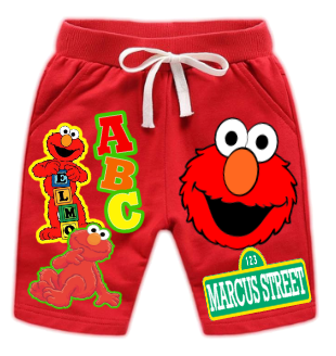 Elmo Short Set-Elmo Birthday outfit-Elmo Short Jogger Birthday outfit-Boys Elmo Jogger Shorts Outfit