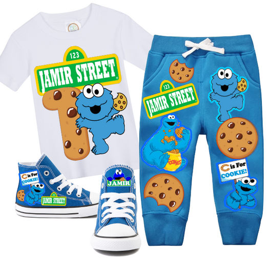 Cookie Monster boys outfit - Cookie Monster Jogger Set- Cookie Monster Birthday outfit