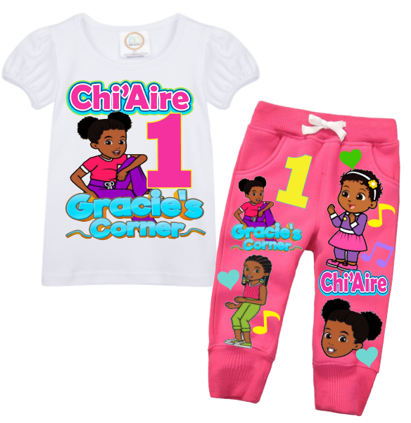 Gracie corner outfit - Gracie corner Jogger Set-Gracie corner Birthday outfit