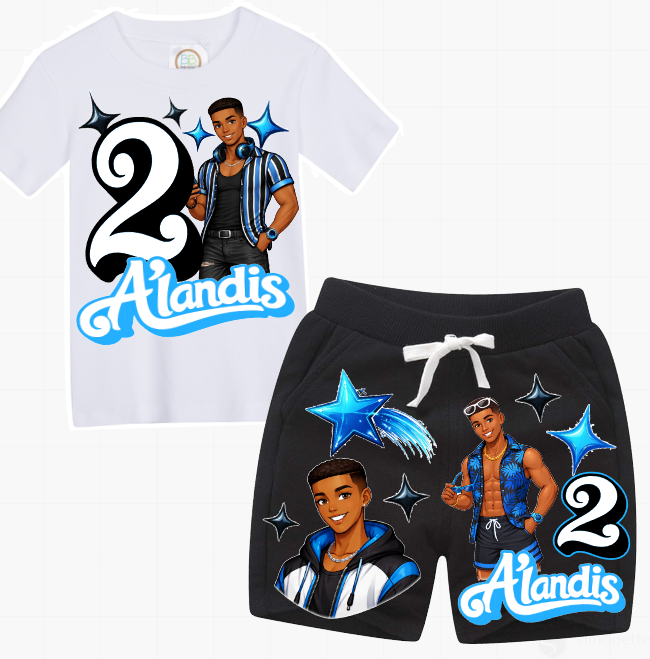 Ken Barbie Short Set-Ken Barbie Birthday outfit-Ken Barbie Short Jogger Birthday outfit