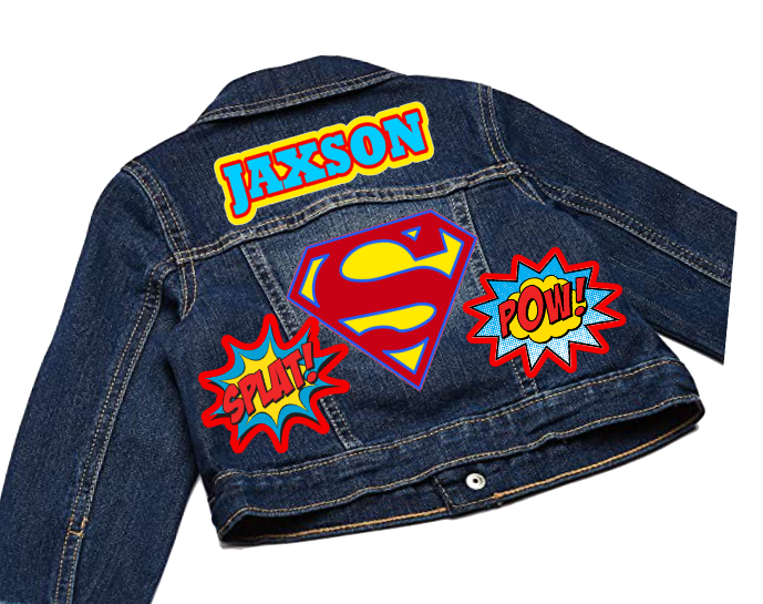 Superman Denim Set-Boys superman denim set- superman Birthday outfit-superman boys outfit