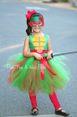 Load image into Gallery viewer, Teenage mutant ninja turtle costume- Raphael tmnt costume- tmnt dress- tmnt tutu dress-tmnt tutu
