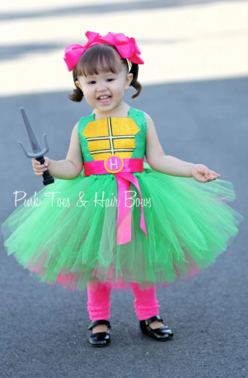 Teenage mutant ninja turtle costume- Pink tmnt costume- tmnt dress- tmnt tutu dress-tmnt tutu