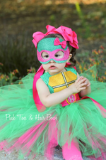 Load image into Gallery viewer, Teenage mutant ninja turtle costume- Pink tmnt costume- tmnt dress- tmnt tutu dress-tmnt tutu
