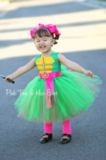 Load image into Gallery viewer, Teenage mutant ninja turtle costume- Pink tmnt costume- tmnt dress- tmnt tutu dress-tmnt tutu
