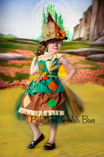 Load image into Gallery viewer, Scarecrow Tutu dress- Scarecrow Dress- Scarecrow costume-Wizard of oz costume

