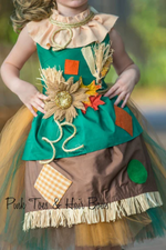 Load image into Gallery viewer, Scarecrow Tutu dress- Scarecrow Dress- Scarecrow costume-Wizard of oz costume
