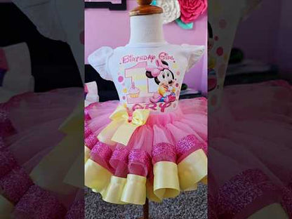 Baby Minnie Mouse Tutu set- mouse outfit- mouse birthday outfit