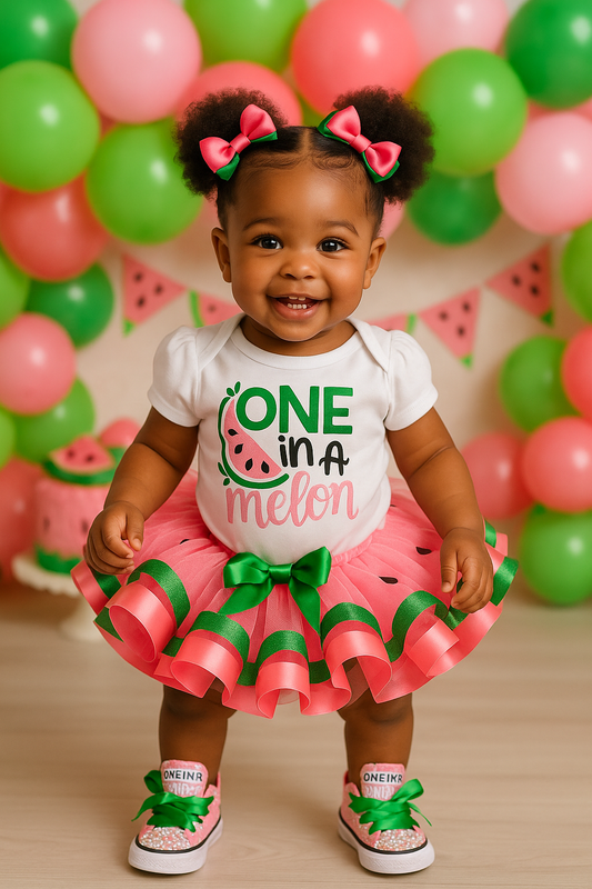 Watermelon tutu set-Watermelon outfit-Watermelon dress-One in a melon tutu set