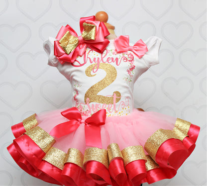 Birthday tutu set-birthday outfit-2 sweet tutu set- 2 sweet outfit