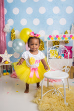 Load image into Gallery viewer, Lemonade tutu Set- lemonade tutu-lemonade birthday outfit-lemonade dress

