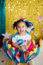 Load image into Gallery viewer, Baby shark tutu set-Baby shark outfit-Baby shark dress
