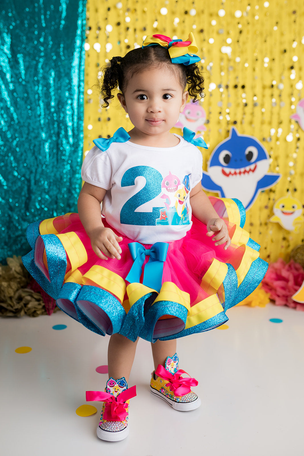 Baby shark tutu set-Baby shark outfit-Baby shark dress