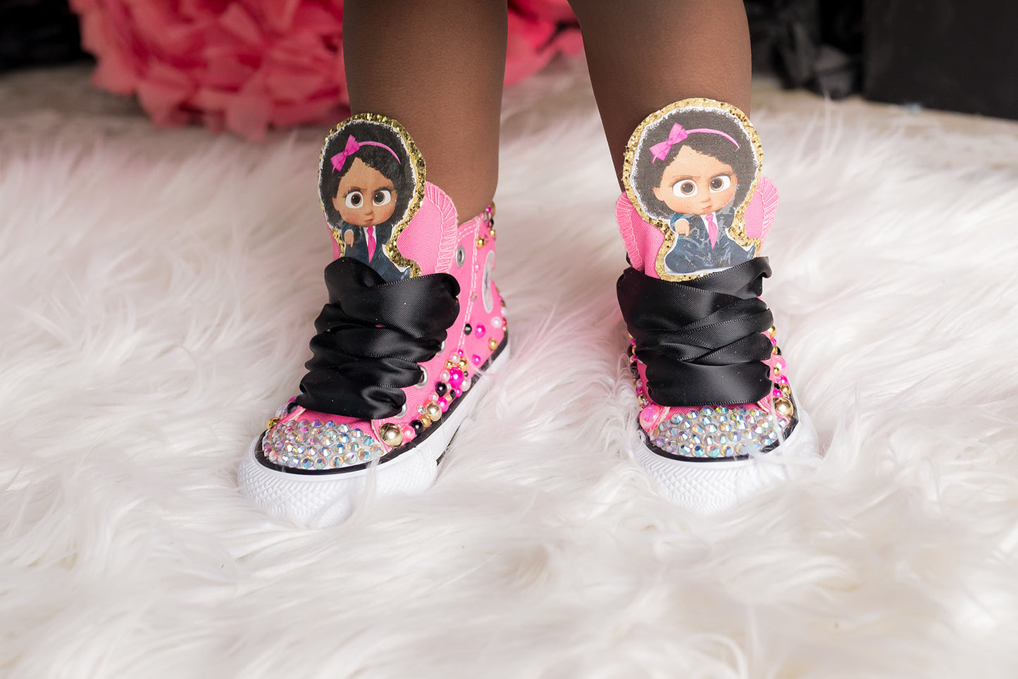 Boss Baby shoes- Boss baby bling Converse-Girls Boss baby Shoes-