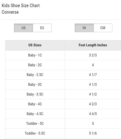 Jordan toddler size deals chart