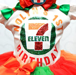 Load image into Gallery viewer, 7 eleven tutu set- 7 eleven outfit-7 eleven dress
