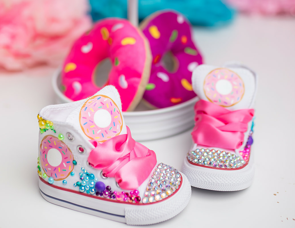 Donut shoes- Donut bling Converse-Donut Shoes