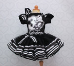 Load image into Gallery viewer, Jack skellington tutu set-Jack skellington outfit-Jack skellington dress-The Nightmare Before Christmas tutu set-The Nightmare Before Christmas birthday outfit
