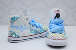 Load image into Gallery viewer, Frozen shoes- Frozen  bling Converse-Girls Frozen  Shoes-Elsa Shoes
