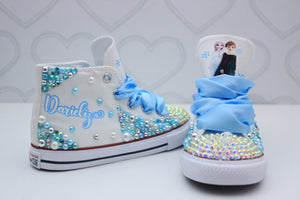 Frozen shoes- Frozen  bling Converse-Girls Frozen  Shoes-Elsa Shoes