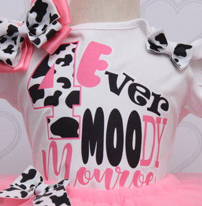 Cow tutu set-Cow outfit-Cow birthday outfit- cow birthday-4-Ever MOOdy outfit