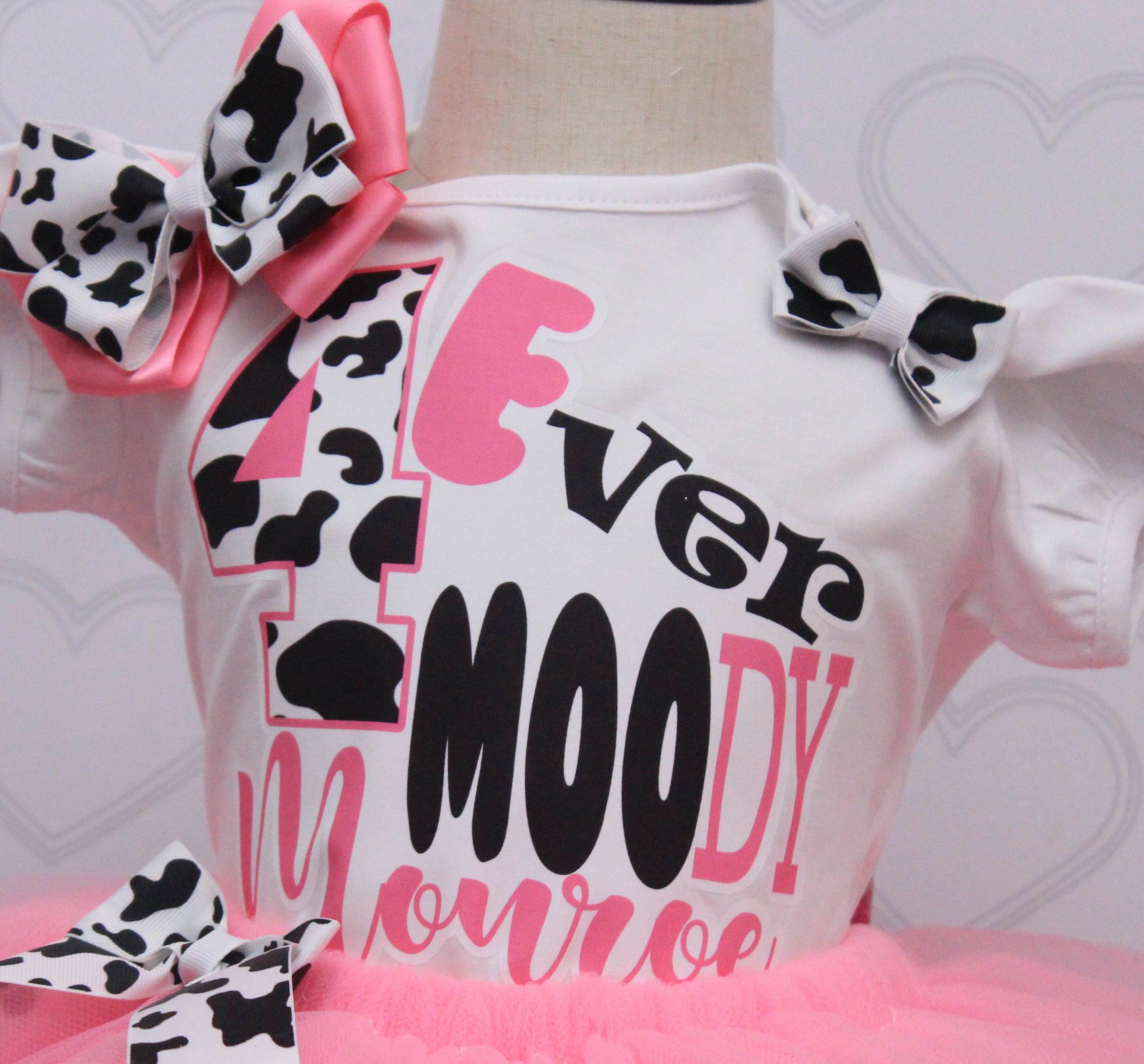 Cow tutu set-Cow outfit-Cow birthday outfit- cow birthday-4-Ever MOOdy outfit
