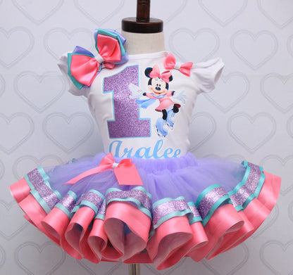 Mouse Tutu set- mouse outfit- mouse birthday outfit-Minnie tutu set