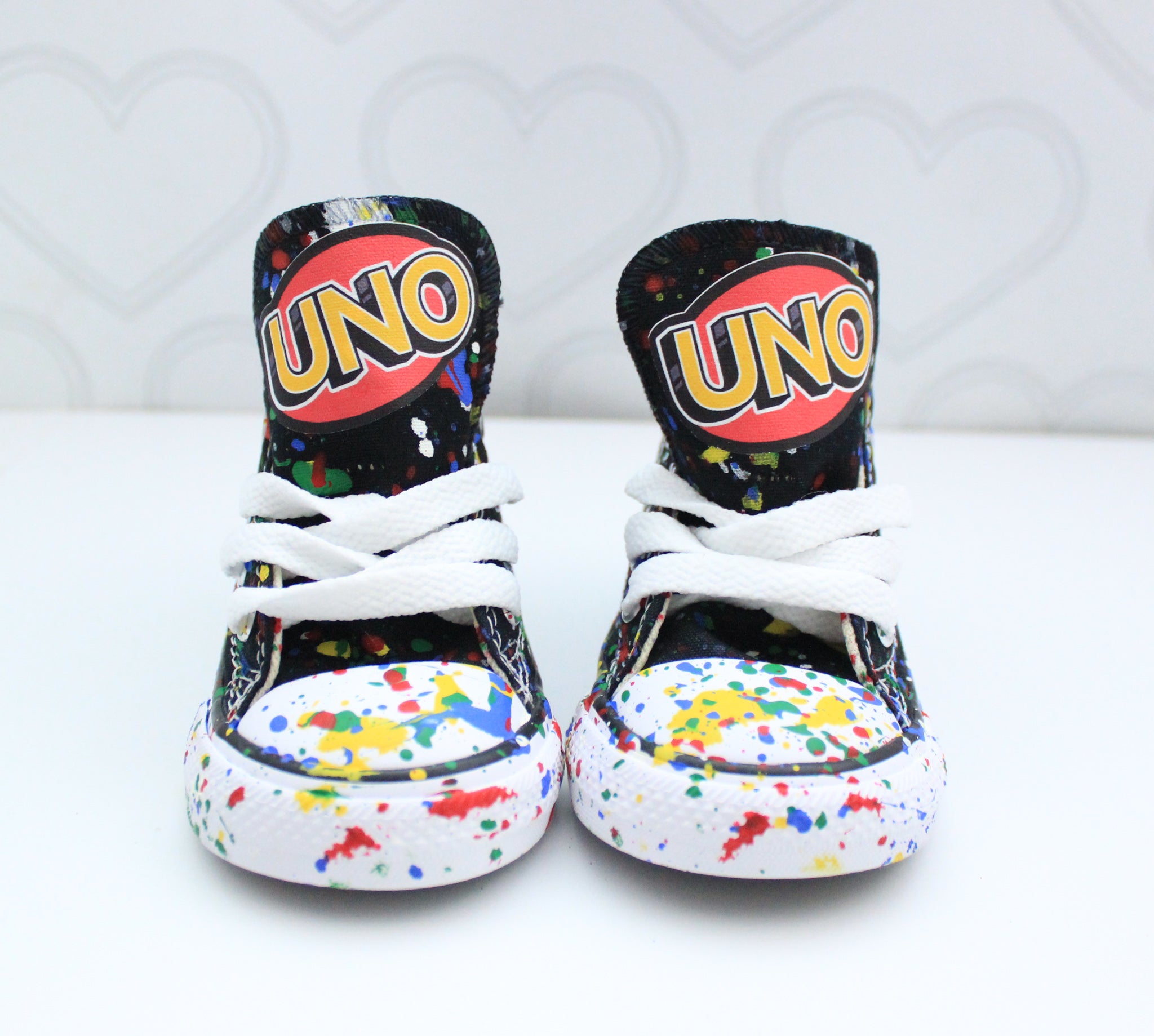 Gearceerd leer orkest Uno shoes- Uno Converse-Boys Uno Shoes – Pink Toes & Hair Bows
