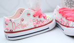 Load image into Gallery viewer, Winter Wonderland shoes- Winter Wonderland bling Converse-Girls Winter Wonderland Shoes-Snowflake shoes
