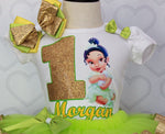 Load image into Gallery viewer, Princess Tiana tutu set- Princess Tiana outfit-Princess Tiana birthday outfit
