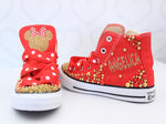 Load image into Gallery viewer, Minnie shoes- Minnie bling Converse-Girls Minnie Shoes-minnie converse
