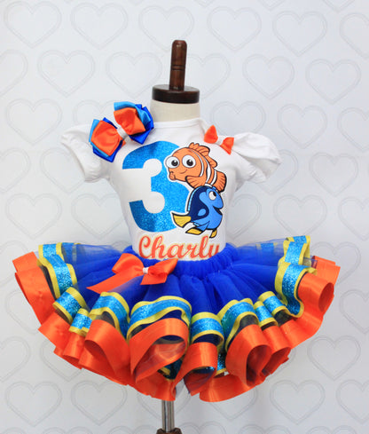 Finding Nemo tutu set-Finding Nemo outfit-Finding Nemo dress-Finding Dory tutu set