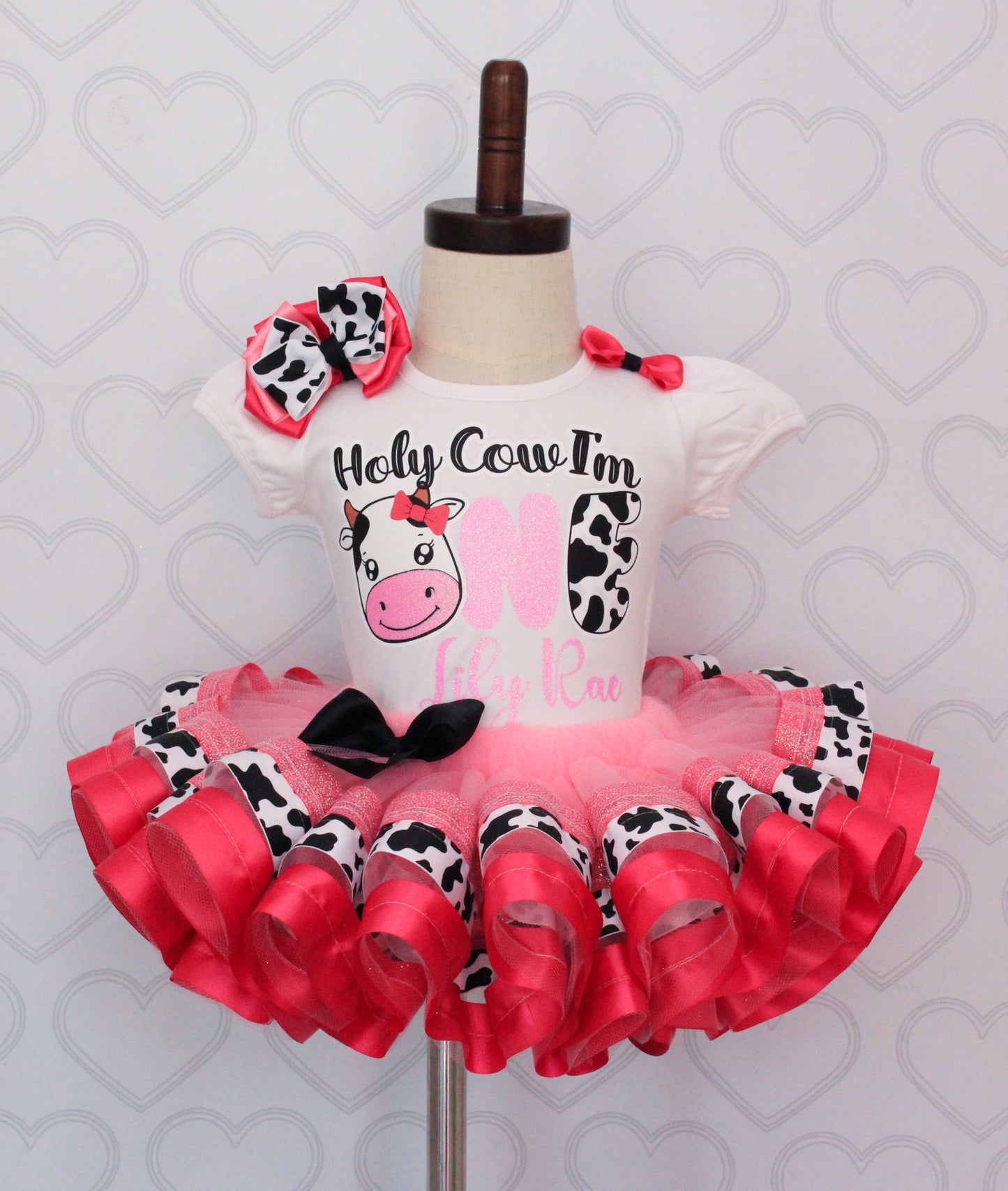 Cow tutu set-Cow outfit-Cow birthday outfit- cow birthday-Holy cow I'm one outfit