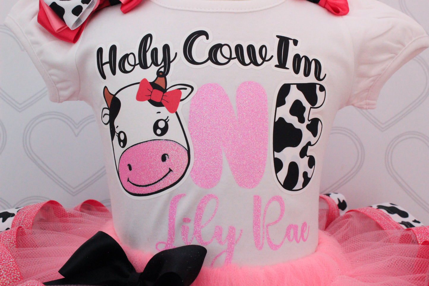 Cow tutu set-Cow outfit-Cow birthday outfit- cow birthday-Holy cow I'm one outfit