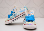 Load image into Gallery viewer, Frozen shoes- Frozen  bling Converse-Girls Frozen  Shoes-Elsa Shoes
