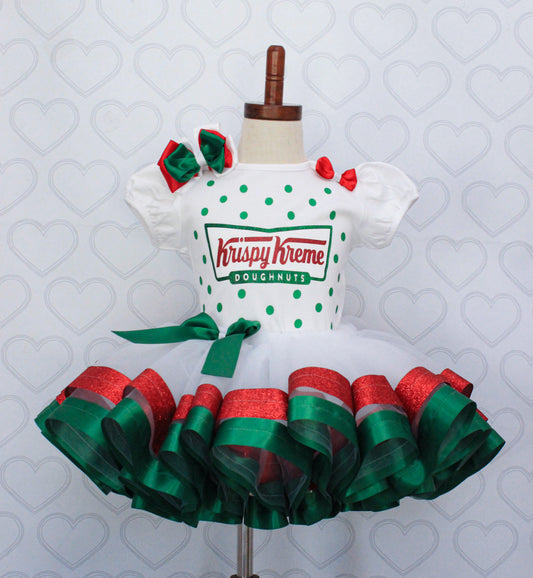 Krispy Kreme tutu set- krispy kreme outfit- krispy kreme dress-krispy kreme birthday