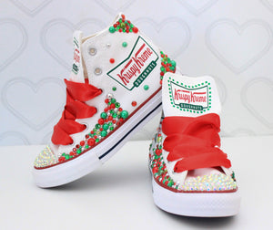 Krispy Kreme shoes- Krispy Kreme bling Converse-Girls Krispy Kreme Shoes- Krispy Kreme Converse