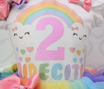 Load image into Gallery viewer, Rainbow and Clouds tutu set-Rainbow and Clouds outfit-Rainbow and Clouds dress-Rainbow and Clouds birthday outfit(deluxe)
