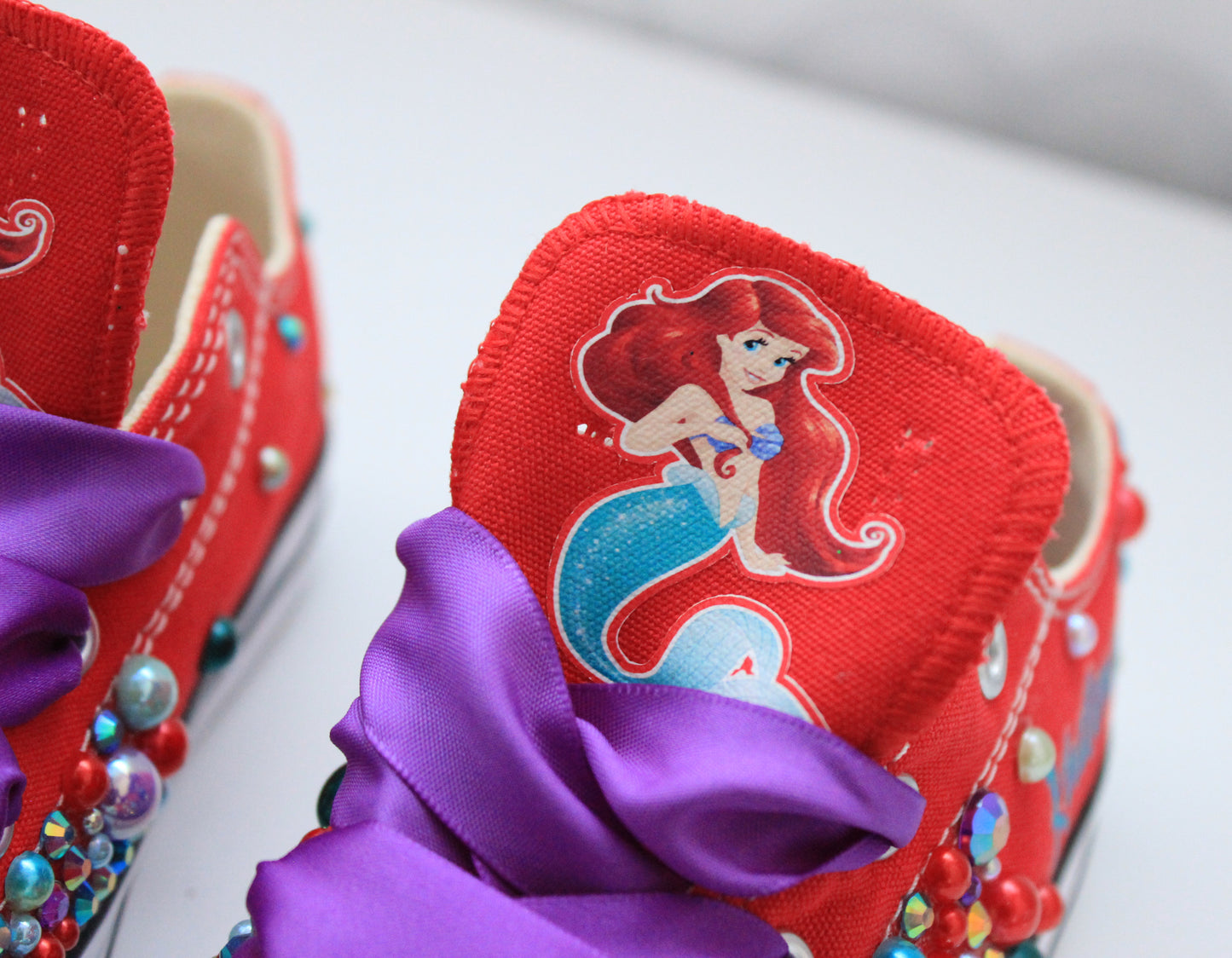The little mermaid shoes-The little mermaid bling Converse-Girls The little mermaid Shoes