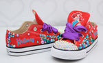 Load image into Gallery viewer, The little mermaid shoes-The little mermaid bling Converse-Girls The little mermaid Shoes
