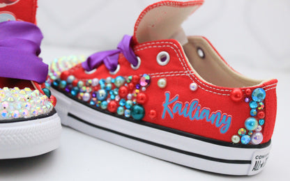 The little mermaid shoes-The little mermaid bling Converse-Girls The little mermaid Shoes
