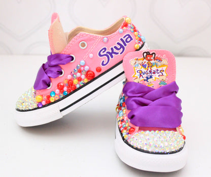 Rugrats shoes- Rugrats bling Converse-Girls Rugrats Shoes