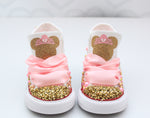 Load image into Gallery viewer, Minnie Mouse shoes- Minnie Mouse bling Converse-Girls Minnie Mouse Shoes-Minnie Mouse Converse
