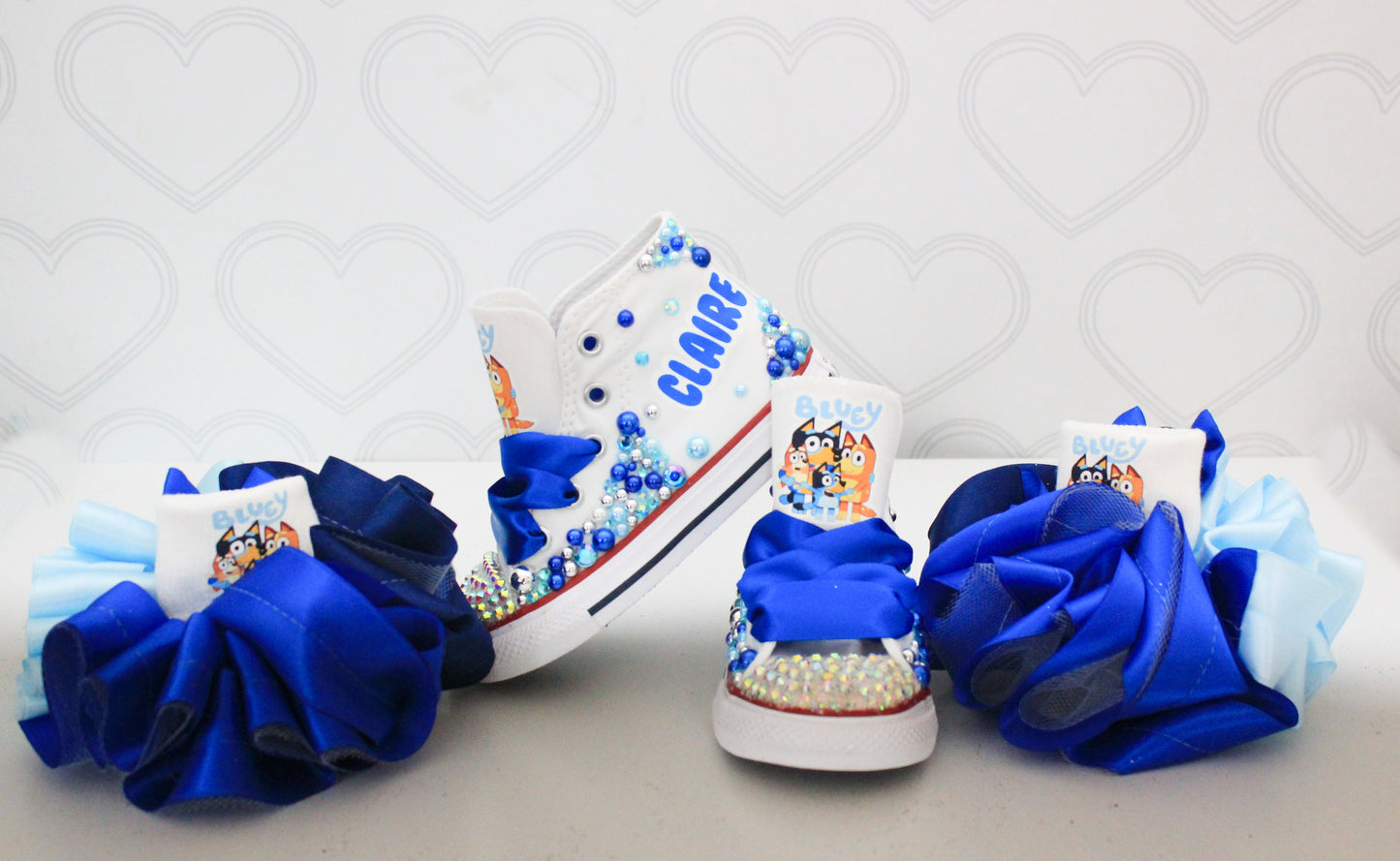Bluey shoes- Bluey bling Converse-Girls Bluey Shoes- Bluey Converse