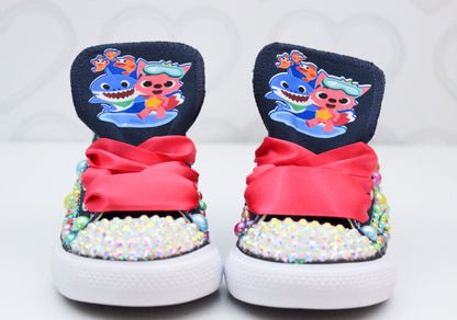 Baby shark shoes- Baby shark bling Converse-Girls Baby shark Shoes